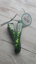 Wondershop Monogram Letter  Y  Christmas Ornament - Green/Glitter - NEW