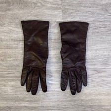 Vintage Gloves Brown Leather 100 Cashmere Lined Women's Size 7 Made In Italy