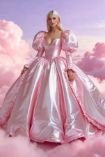 Vintage Victorian Pink Prom Dresses Sweetheart Ball Gown Evening Gown Medieval