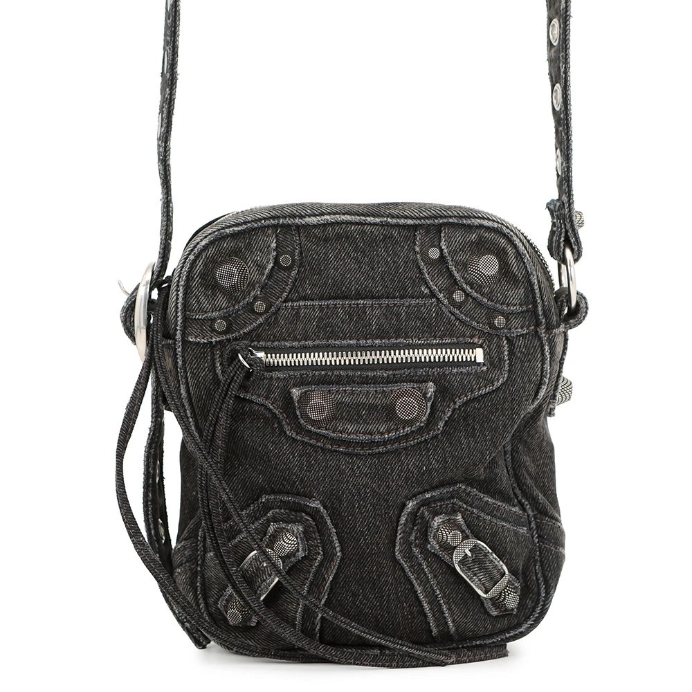 Balenciaga — BALENCIAGA Le Cagoule Cross Body Bag Denim Black 719065