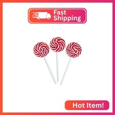 Red Swirl Lollipop Sucker, Bulk Set of 48 Individually Wrapped Pops for Candy Bu