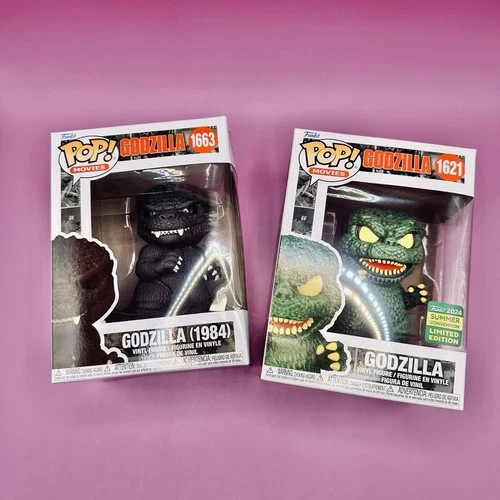 Lot Of 2 Funko POP Godzilla #1621 2024 Summer Convention & #1663 1984 Edition
