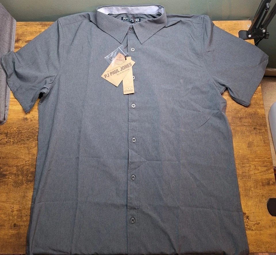 PJ Paul Jones Button Up Shirt Men's Small, Grey - Image 2 of 4