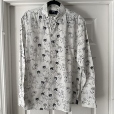 Vilebrequin Collection White Button Up Long Shirt Elephants XL