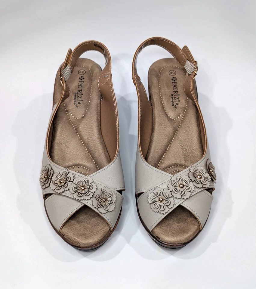 Patrizia by Spring Step Addisyn Light Grey Women's Slingback Sandals -Size 9 NWB - Image 3 of 4