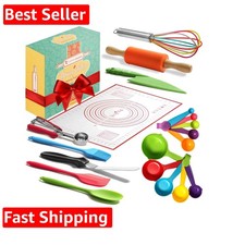 Young Chefs Cooking and Baking Set for Kids   19 Pieces Real Baking Set   Gif...