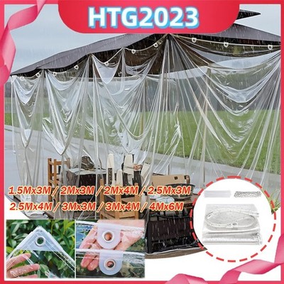 Wasserdichte Transparente PVC Plane mit Ösen Schutzplane 420g/m² Garten Folie