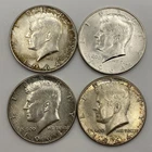 1964 Lot Of 4  Kennedy Half Dollars 90% Silver Circulated Toners