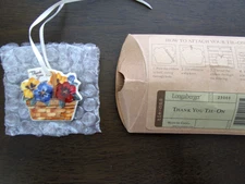 Longaberger Thank You Basket Pansies Tie On #23066