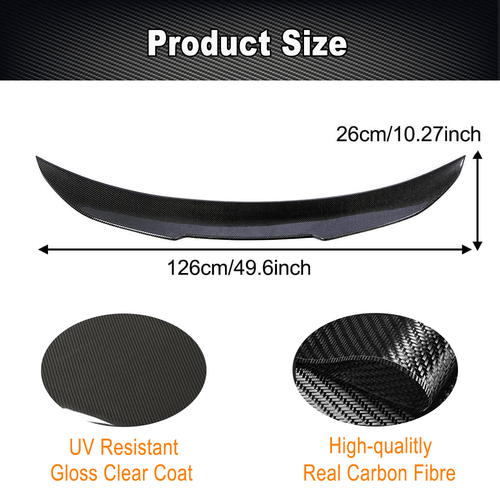 Carbon Heckspoiler Spoiler Flügel Lippe Passt für BMW 5er F10 F18 520i M5 10-16 - Picture 8 of 13