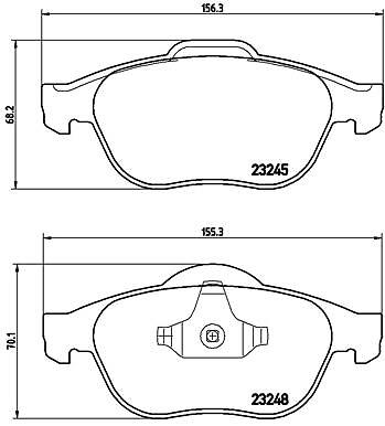 P 68 032 BREMBO Brake Pad Set, disc brake for RENAULT