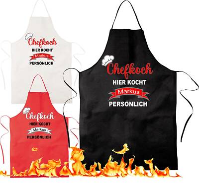 Lustige Küchenschürze für Männer & Frauen Personalisiert Chefkoch