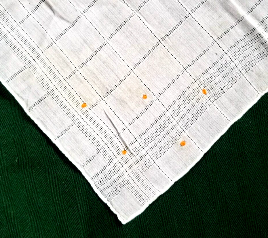 Pañuelo Blanco Ojal Hilo Dibujado Trabajo Bordado Art Deco Para Hombres De Colección Foto 2 de 4