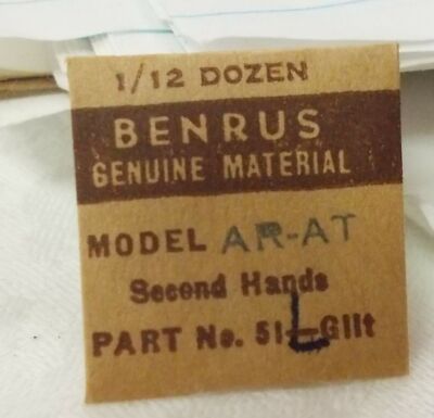 BENRUS watch part AR-AT SECOND HAND Part no 51 GILT   NOS