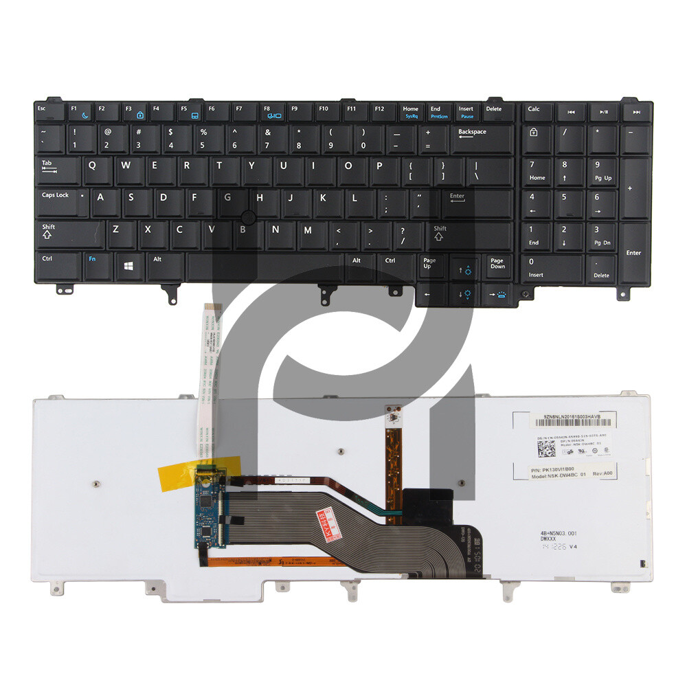 US Blue Keys Keyboard for Dell Latitude E5520 E5530 E6520 E6530 E6540 Backlit
