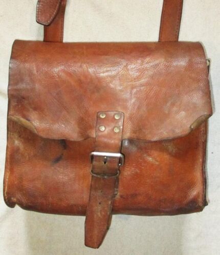 ANTIQUE RARE WESTERN HAND SEWN THICK BUFFALO LEATHER SHOULDER BAG LARGE - Photo 1 sur 13