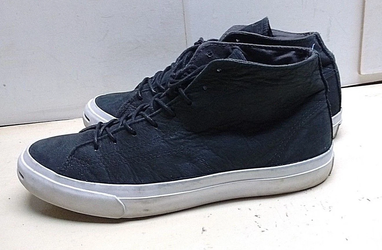 Converse Jack Purcell stivali sneakers pelle nera scarpe unisex uomo 9 5 donna 11