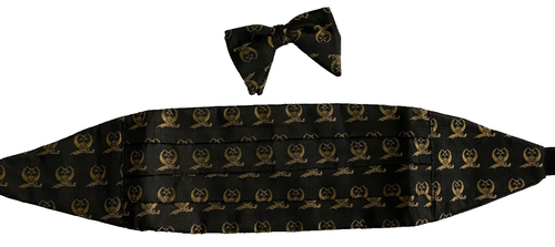 Black & Gold Masonic Bow Tie & Cummerbund Set – Collector Formalwear Piece