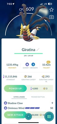Pokemon GO | Giratina Origin | PVP Monster | Registered or 30 Days Friendships!!