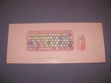 Honey Hive Hexagon Key Pink Wireless Keyboard & Mouse Set