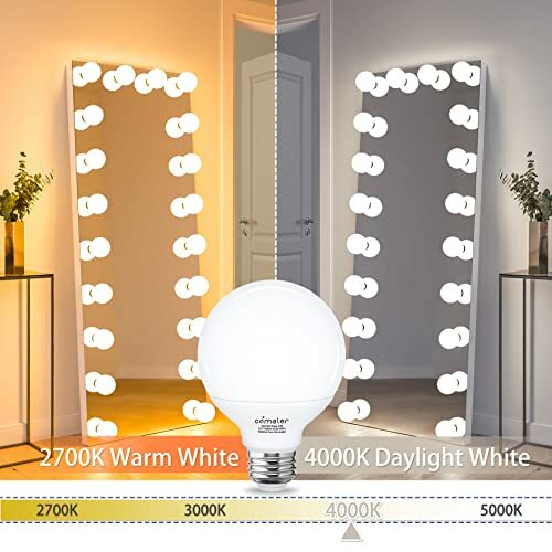 Vanity Light Bulb Led Globe Light Bulbs 4000k Neutral White Bathroom Light Bulbs - Picture 4 of 6