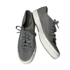Superga Cotton Canvas Sneakers Low Grey Lace Up Shoes Size 8.5 Women's EU 39.5
