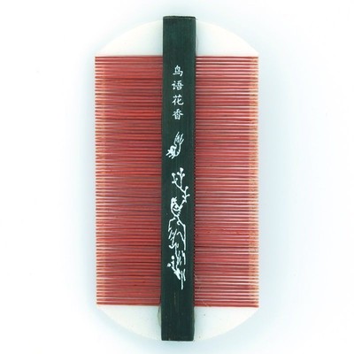 1 X Antique Chinese Lice Nit Hair Comb Bone Asian Fine Tooth Red