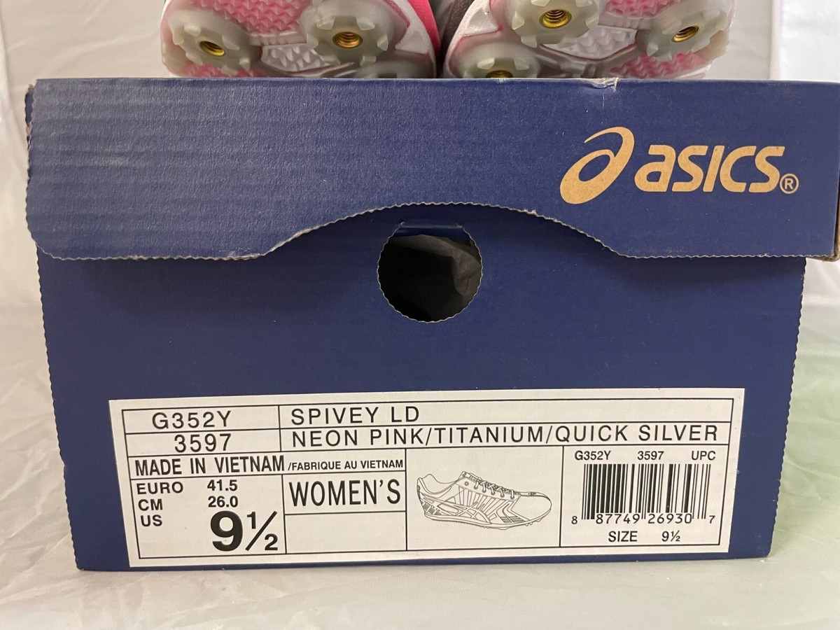 その他 NY ASICS Women's Spivey LD Distance Spikes Neon Pink/Titanium/Quick
