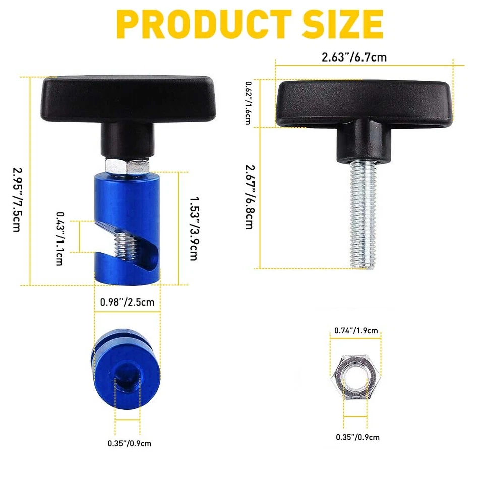2x/1x Car Engine Hood Lift Rod Support Clamp Shock Prop Strut Stopper Retainer - Image 4 of 4
