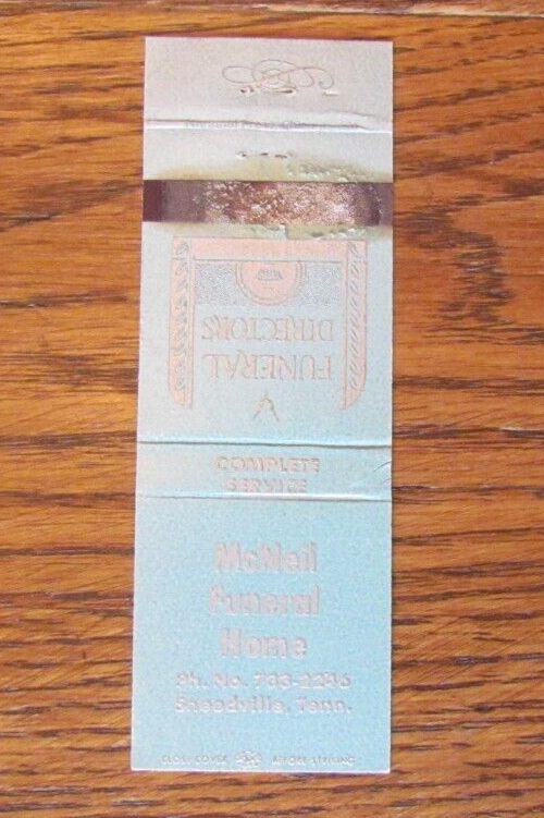 McNEIL FUNERAL HOME MATCHBOOK COVER SNEEDVILLE, TN EMPTY MATCHCOVER