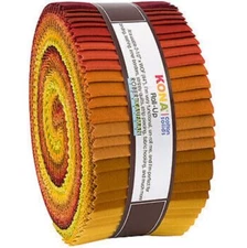 Jelly Roll Kona Cotton Solids Autumn Hues Palette Fall Fabric Roll-Ups M493.08