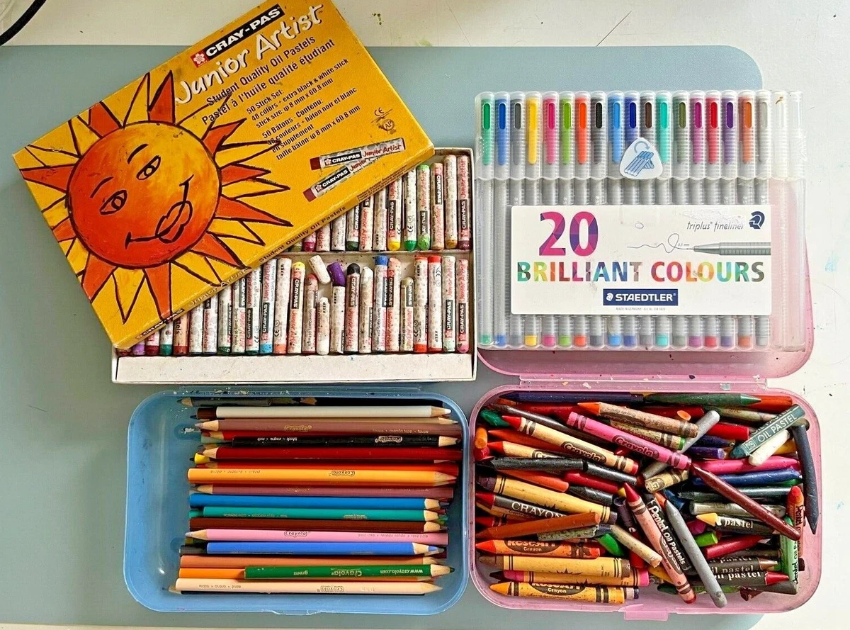 Art Supplies Crayola Crayons Color Pencils Staedtler Pens Oil Pastel Case Bulk