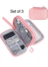 Set Of 3 Travel Cable Bag Organizer Charger Storage Electronic Organizer USB Cor