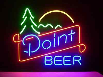 20''x16'' Point Beer Pine Tree Sun Wisconsin Flex LED Neon Sign Light Lamp Bar