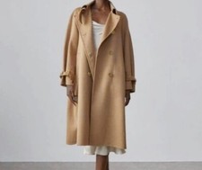 Maurizio Pecoraro Milano Beige 100% Camel Hair Double Breasted Trench Coat 8