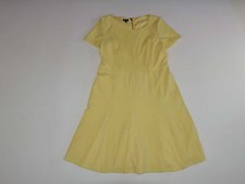 Talbots Women's Fit & Flare Dress Size 14 Short Sleeves Yellow Knee Length Line