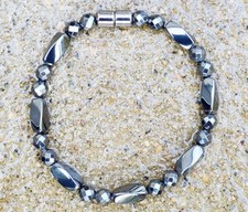 100 Magnetic Hematite Bracelet Anklet Necklace Faceted 6mm rounds 1 row