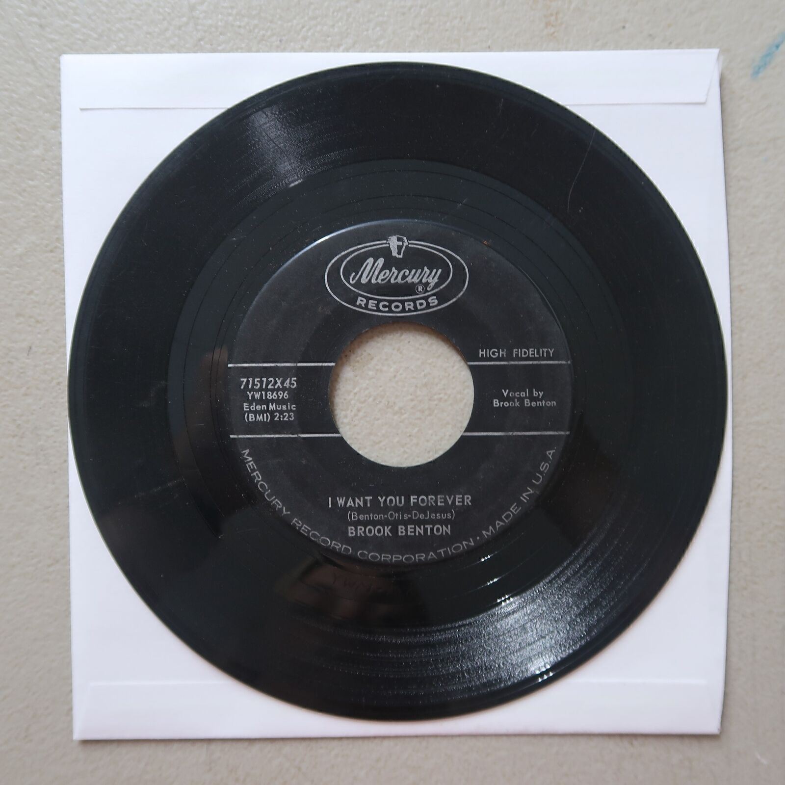 BROOK BENTON I WANT YOU FOREVER/SO MANY WAYS MERCURY VINYL 45 SINGLE VG 17-128 thumbnail 2