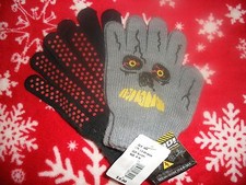 BOY'S HAZARD TECHNICAL SPORT GLOVE SYSTEMS-2 PAIR GRAY W/FACE/BLACK W/DOTS-NEW