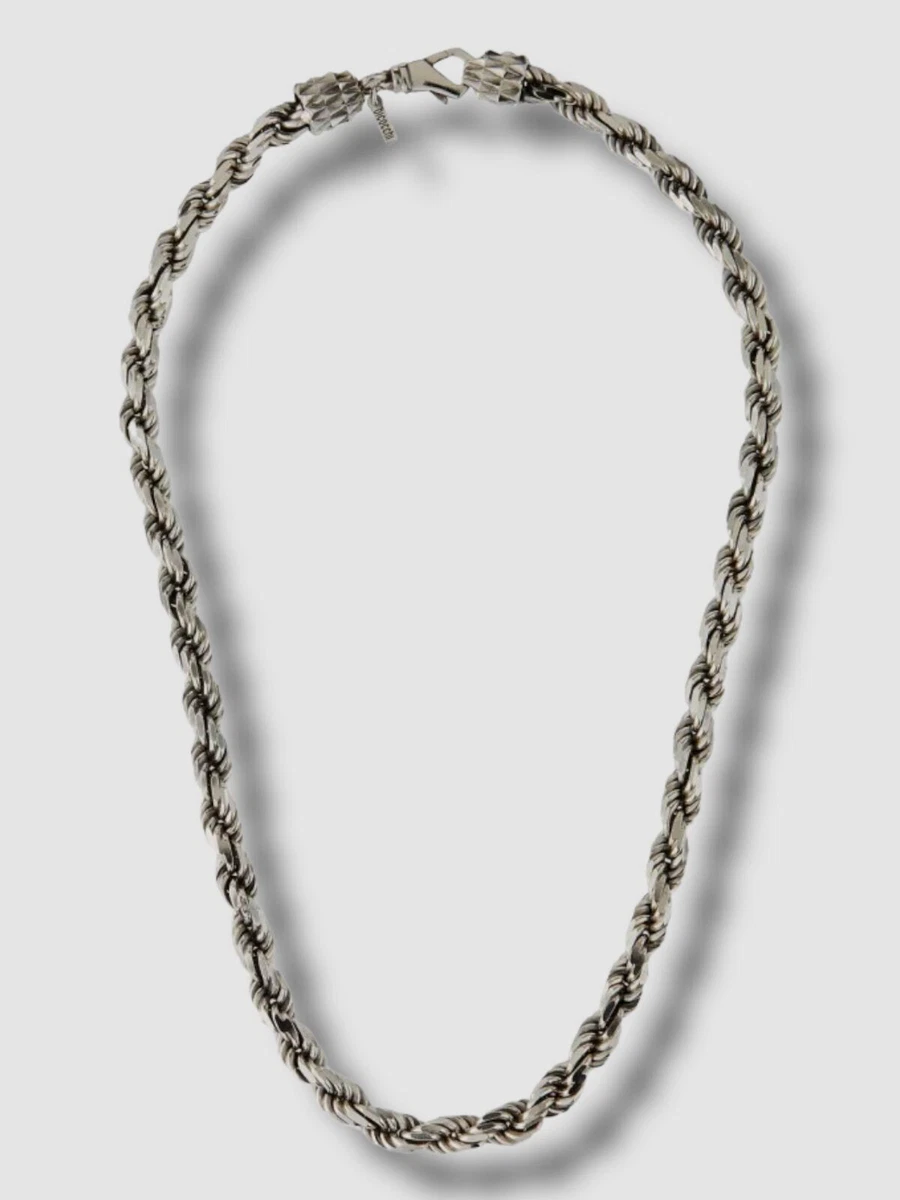 1070 Emanuele Bicocchi Men s 925 Sterling Silver French Rope Chain Necklace
