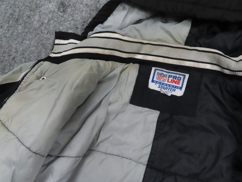 Vintage Oakland Raiders STARTER Jacket Mens XL Black Pro Line NFL Las Vegas - Picture 10 of 15