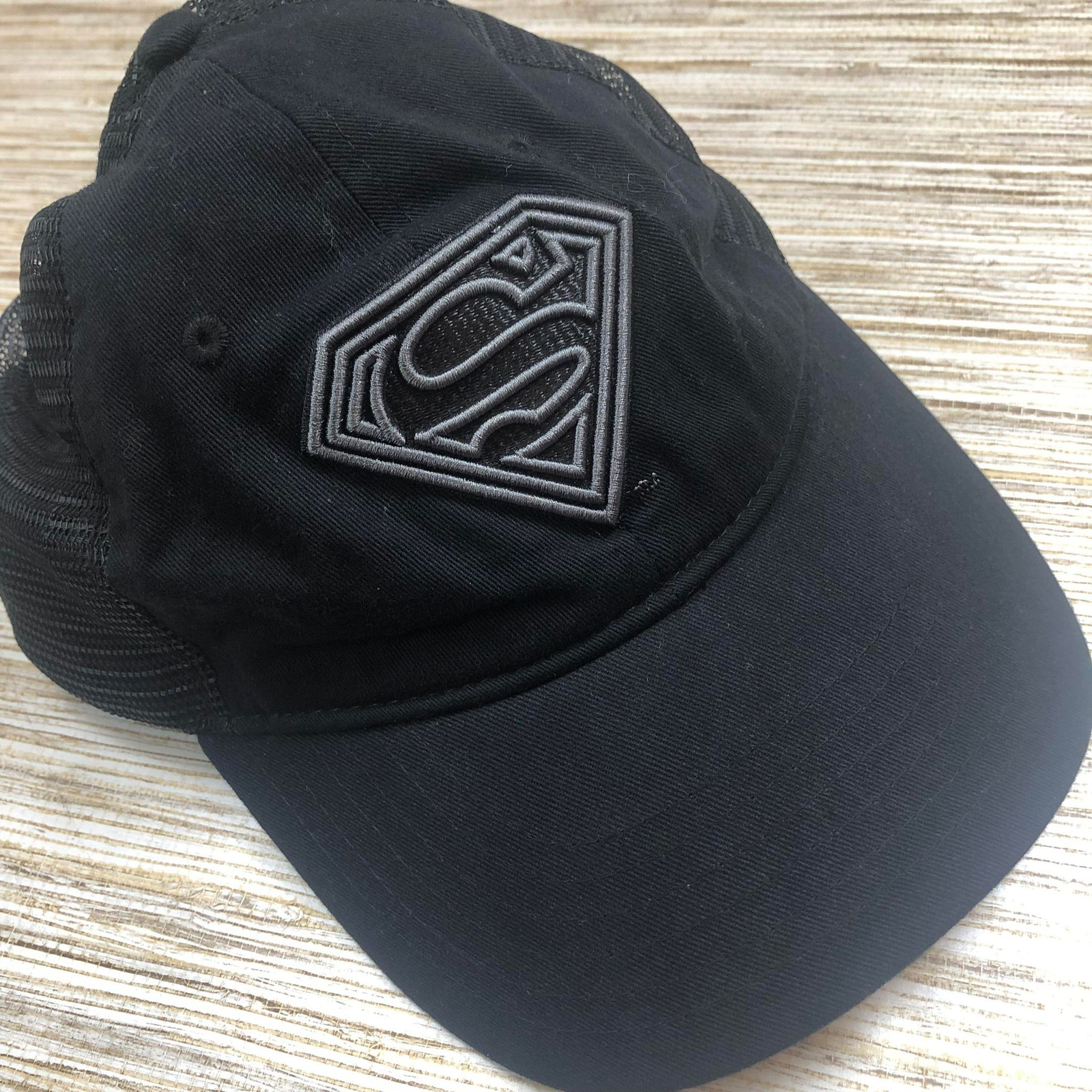 Superman Classic Symbol Dad Hat - Black Curved Brim Adjustable Cap