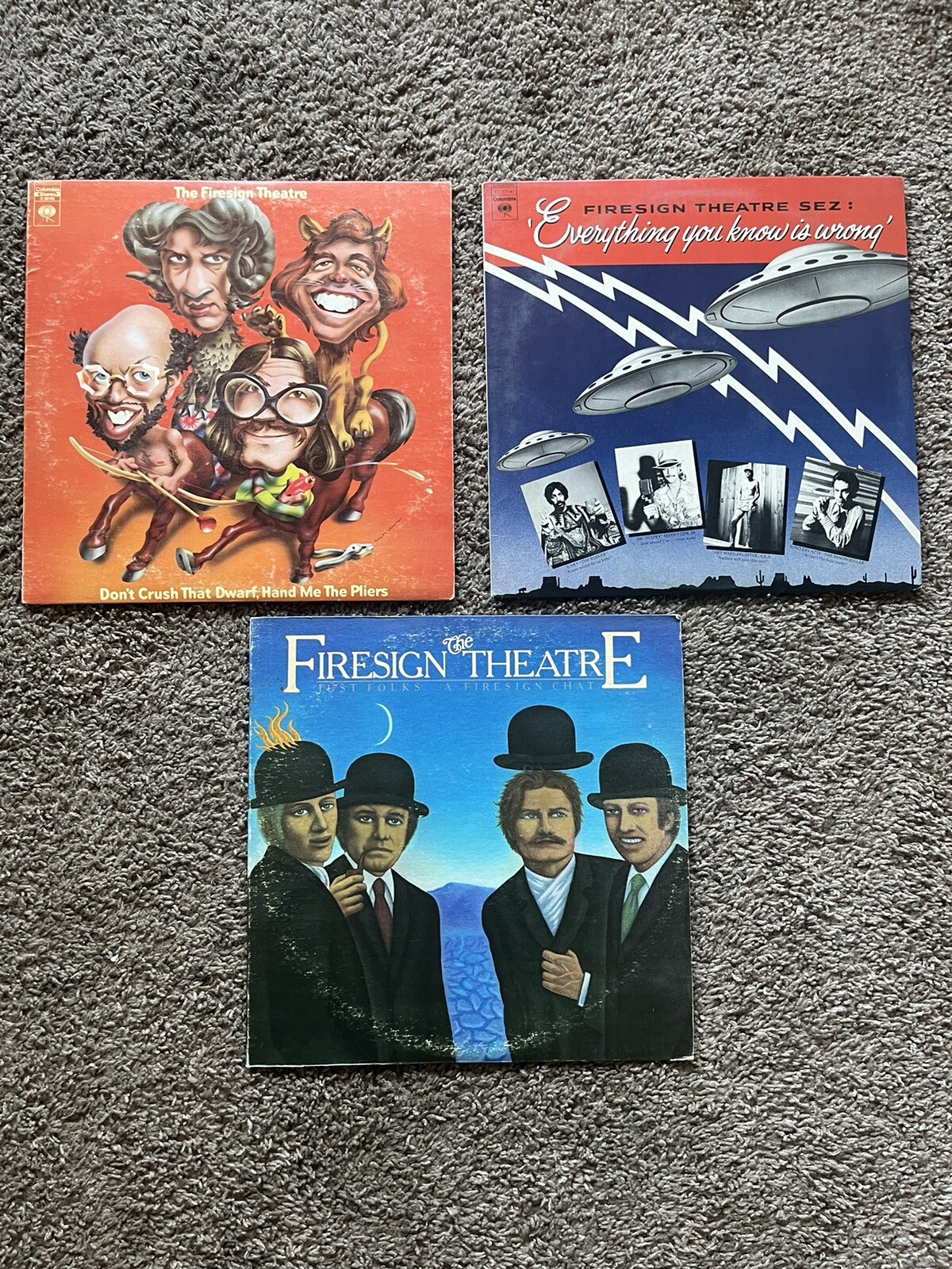 Vintage Vinyl Records Firesign Theater Lot Of 3 Comedy Historical Theatre Funny-image
