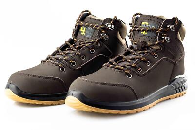 ブーツジャック　action company Mens Nubuck Action Leather Lace Up Steel Toe Safety Work