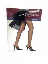 Hanes Silk Reflections Silky Sheer Control Top Pantyhose CD Barely Black
