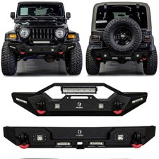Vijay For 1987-2006 Jeep Wrangler Tj Yj Steel Front Or Rear Bumper With Light