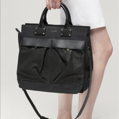 RAG BONE Pilot Large Black Leather Bag w Shoulder Strap