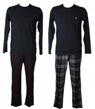 EMPORIO ARMANI men's pajamas cotton crew neck shirt elastic trousers with side p
