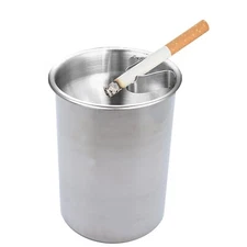 Stainless Steel Car Ashtray Smokeless Windproof Ashtray for Office Car Home