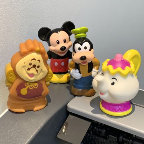 4Pcs Little People Disney Mickey Mosue Goofy & Mrs Potts Cogsworth Figures Toys - Picture 1 of 6
